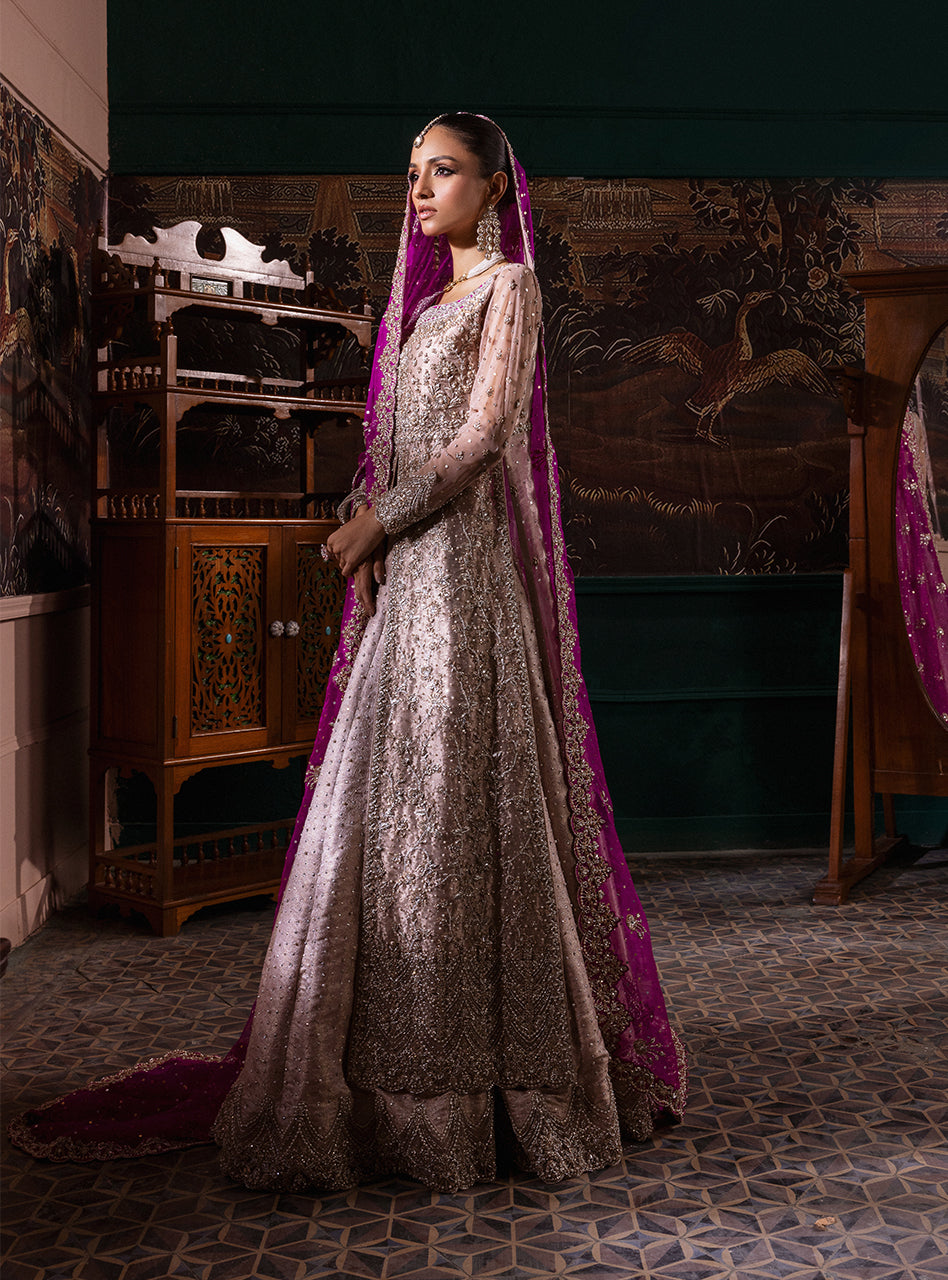 Blush Pink Zardozi Embroidered Silk Blend Lehenga (3-Piece) - Image 11
