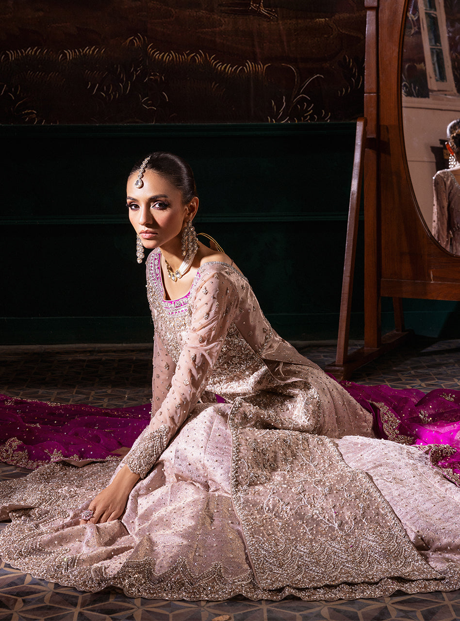 Blush Pink Zardozi Embroidered Silk Blend Lehenga (3-Piece) - Image 13