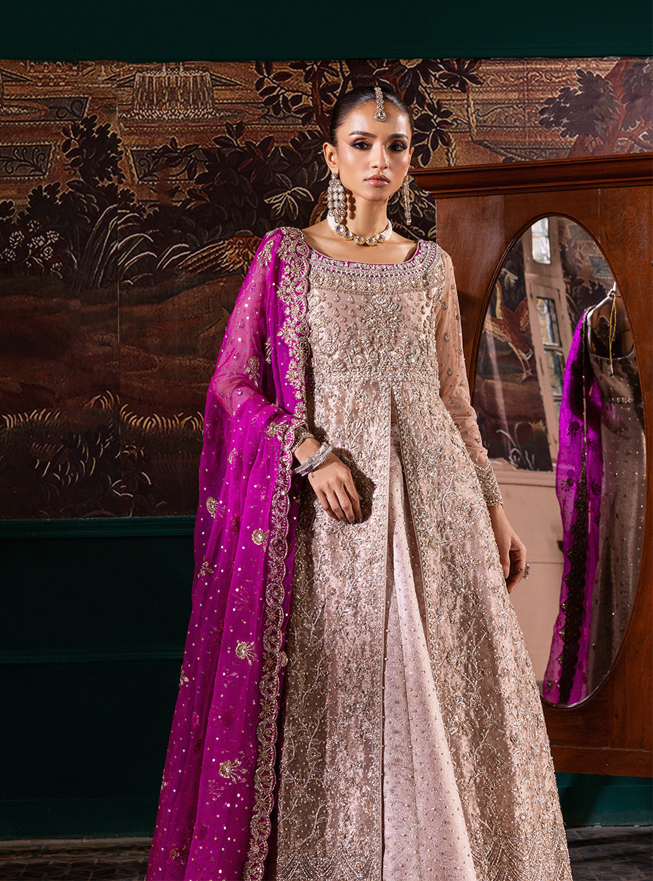 Blush Pink Zardozi Embroidered Silk Blend Lehenga (3-Piece) - Image 3