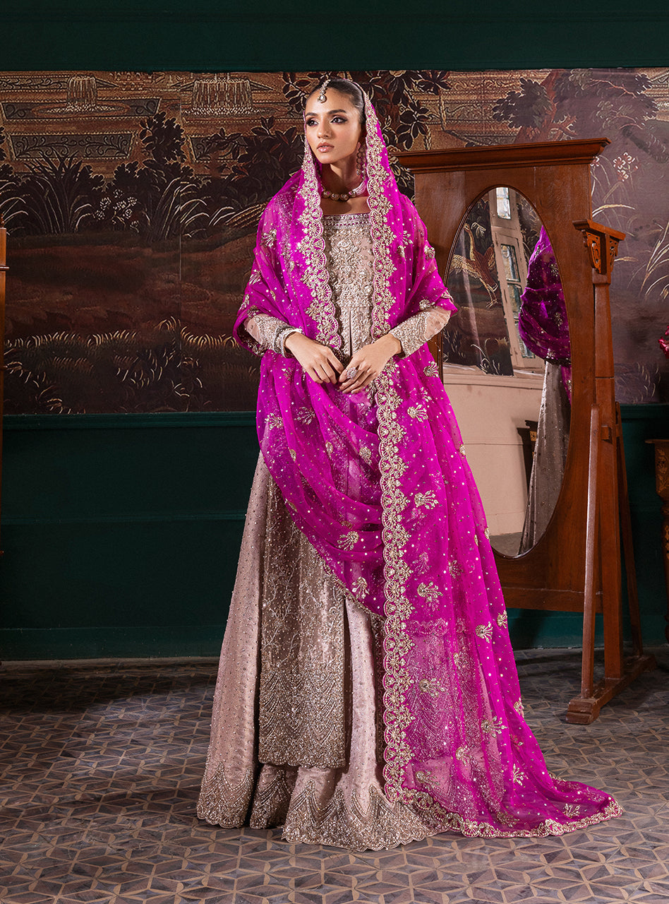Blush Pink Zardozi Embroidered Silk Blend Lehenga (3-Piece) - Image 4