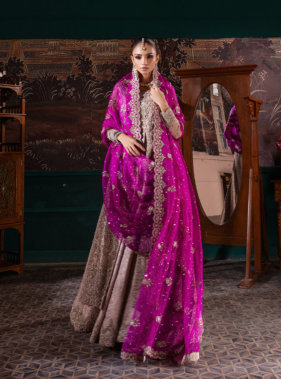 Blush Pink Zardozi Embroidered Silk Blend Lehenga (3-Piece) - Image 5