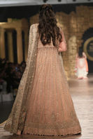 Tea Pink Embroidered Net Silk Lehenga (3-Piece) - Image 5