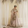 Blush Pink Zardozi Silk-Blend Bridal Lehenga (3-Piece) - Image 4