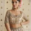 Blush Pink Zardozi Silk-Blend Bridal Lehenga (3-Piece) - Image 7