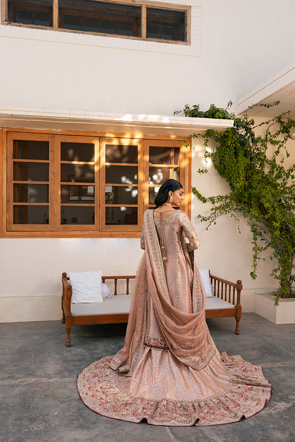 Dusty Rose Embroidered Silk Farshi Lehenga (3-Piece) - Image 5