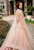 Pakistani Powder Pink Hand-Embellished Net Silk Bridal Lehenga (3-Piece) - Image 9