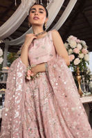 Pakistani Cyclamen Pink Embroidered Silk-Blend Lehenga (3-Piece) - Image 3