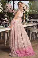 Pakistani Cyclamen Pink Embroidered Silk-Blend Lehenga (3-Piece) - Image 6