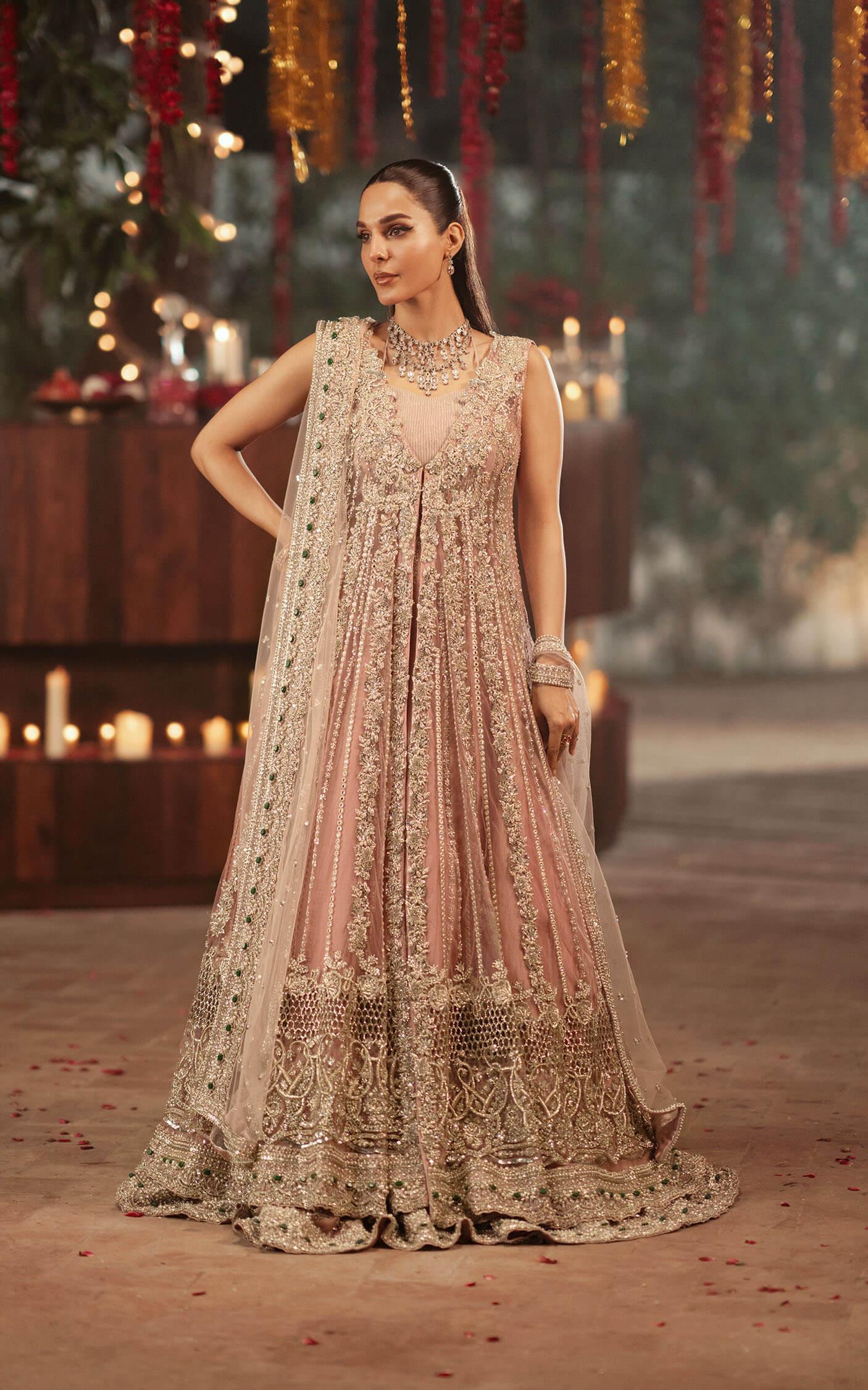 Blush Pink Embellished Silk Lehenga Set (3-Piece) - Image 1