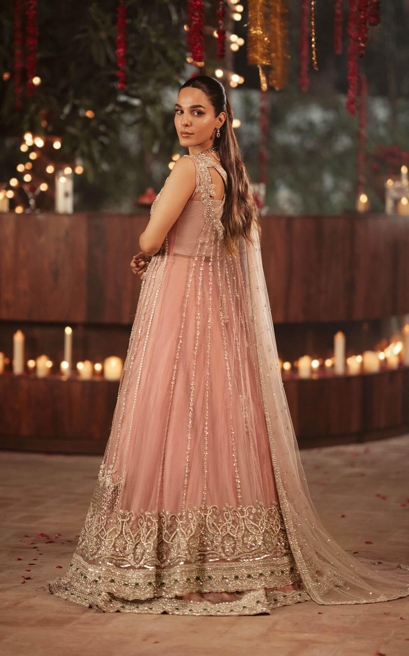 Blush Pink Embellished Silk Lehenga Set (3-Piece) - Image 2