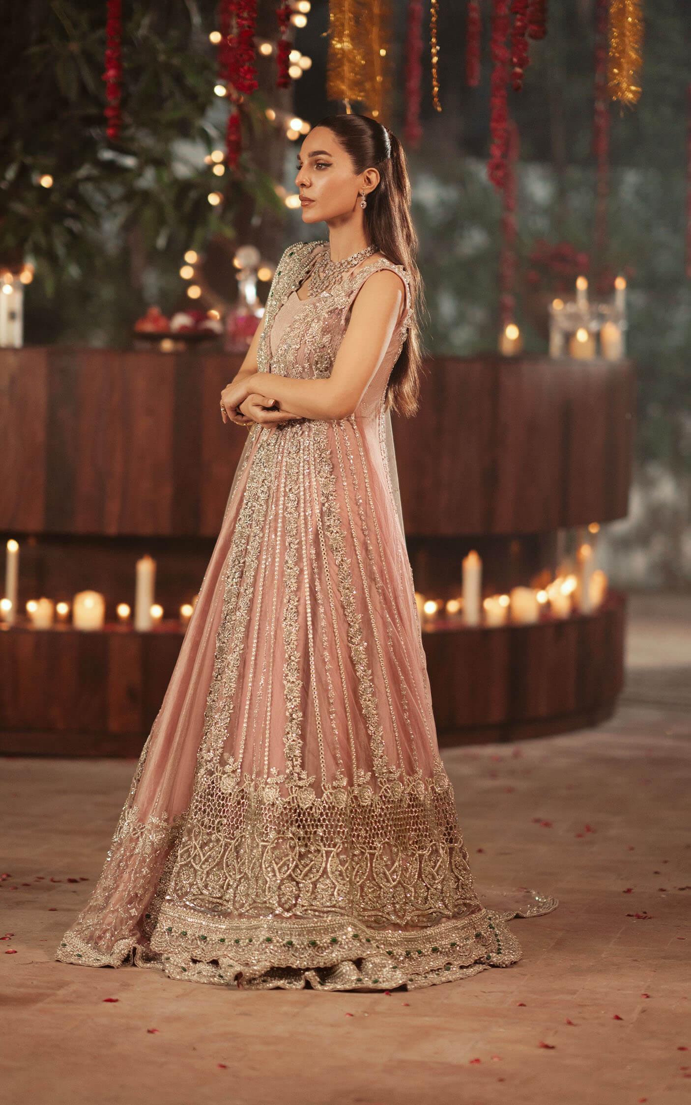 Blush Pink Embellished Silk Lehenga Set (3-Piece) - Image 3