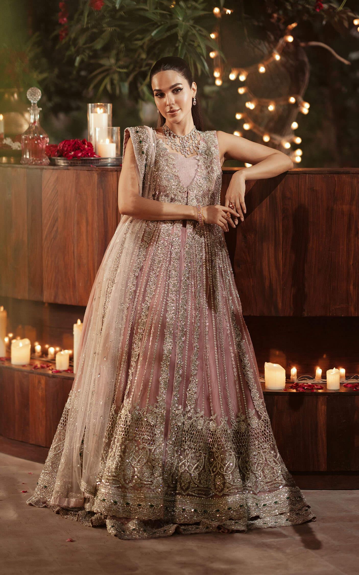Blush Pink Embellished Silk Lehenga Set (3-Piece) - Image 5