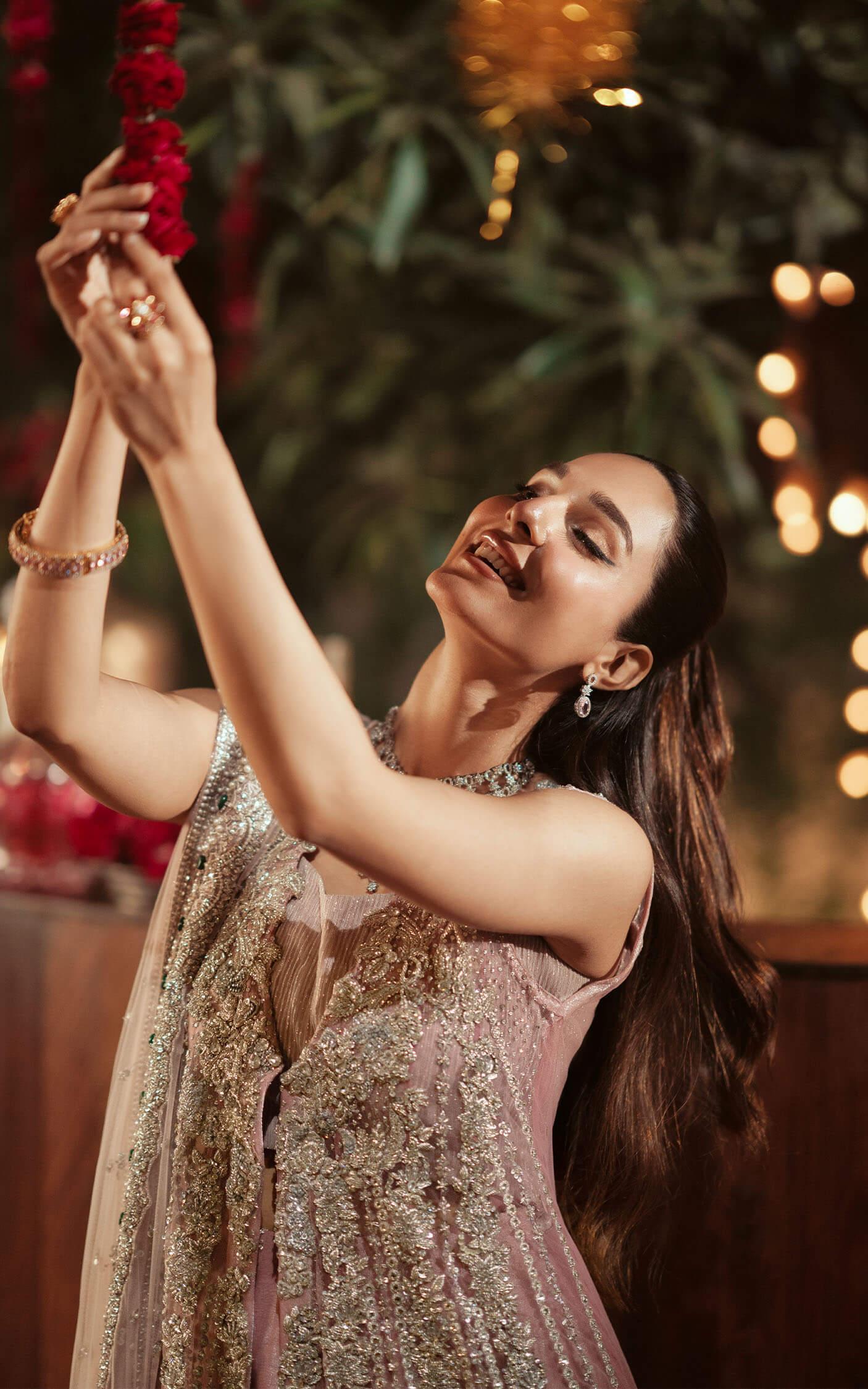 Blush Pink Embellished Silk Lehenga Set (3-Piece) - Image 9