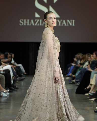 Pale Blush Embellished Silk Lehenga Dress (3-Piece) - Image 4