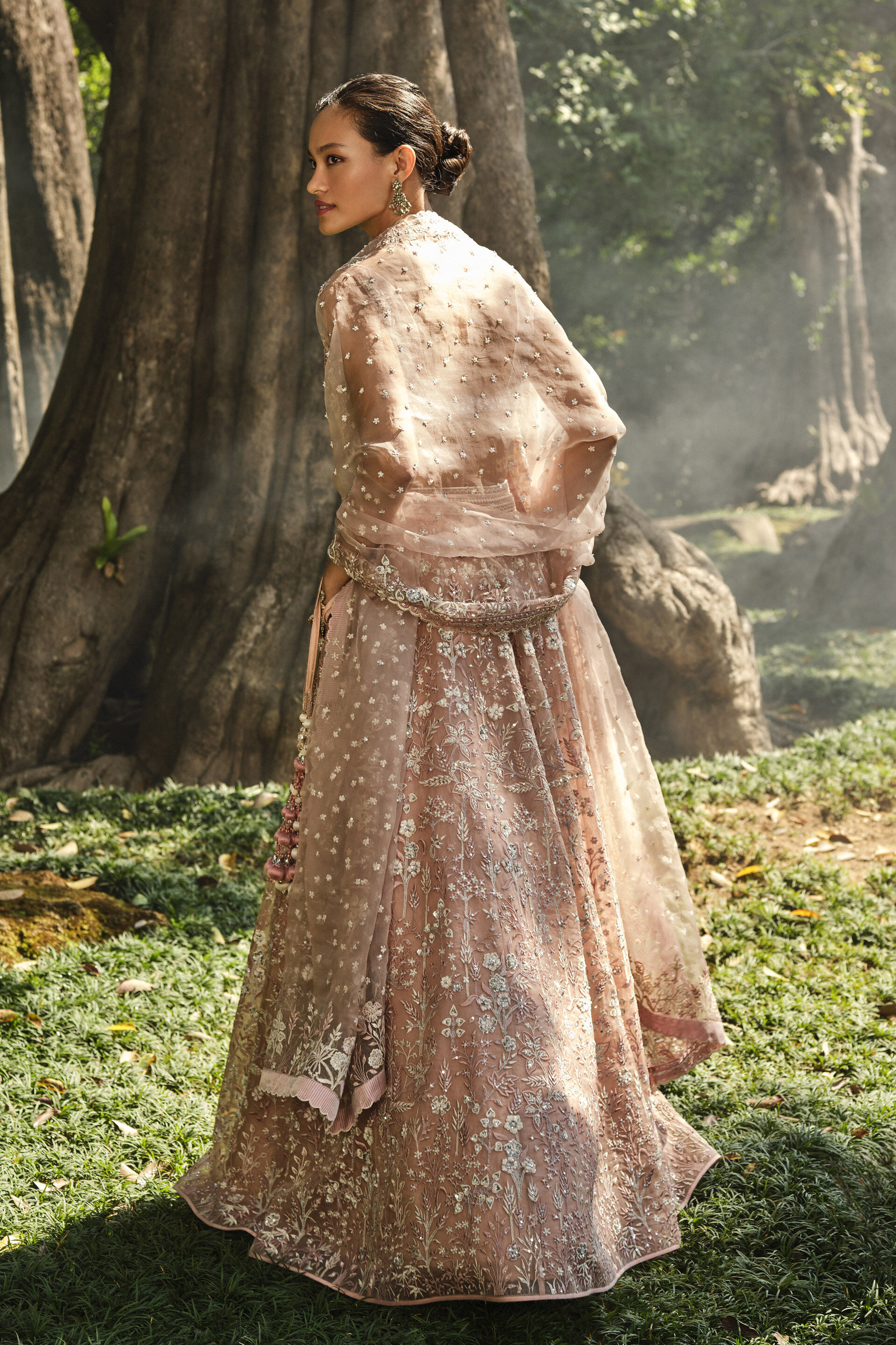 Blush Embroidered Silk Lehenga Set (3-Piece) - Image 2