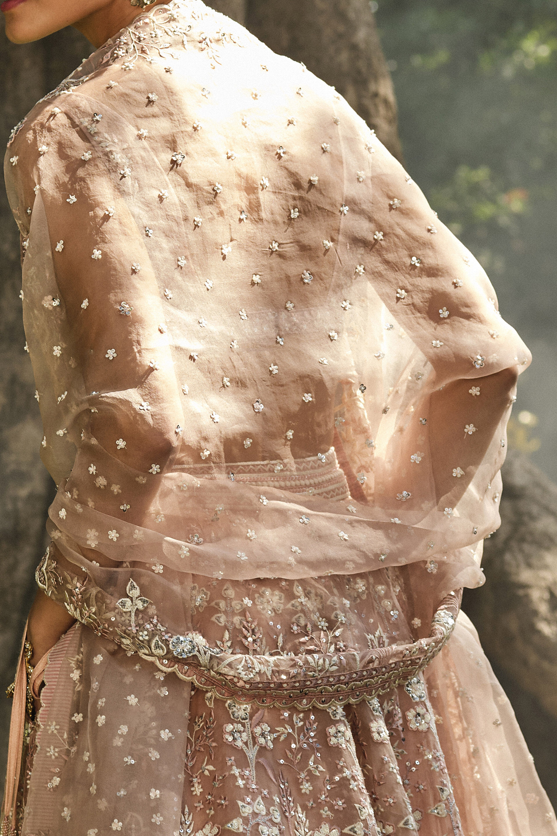 Blush Embroidered Silk Lehenga Set (3-Piece) - Image 5