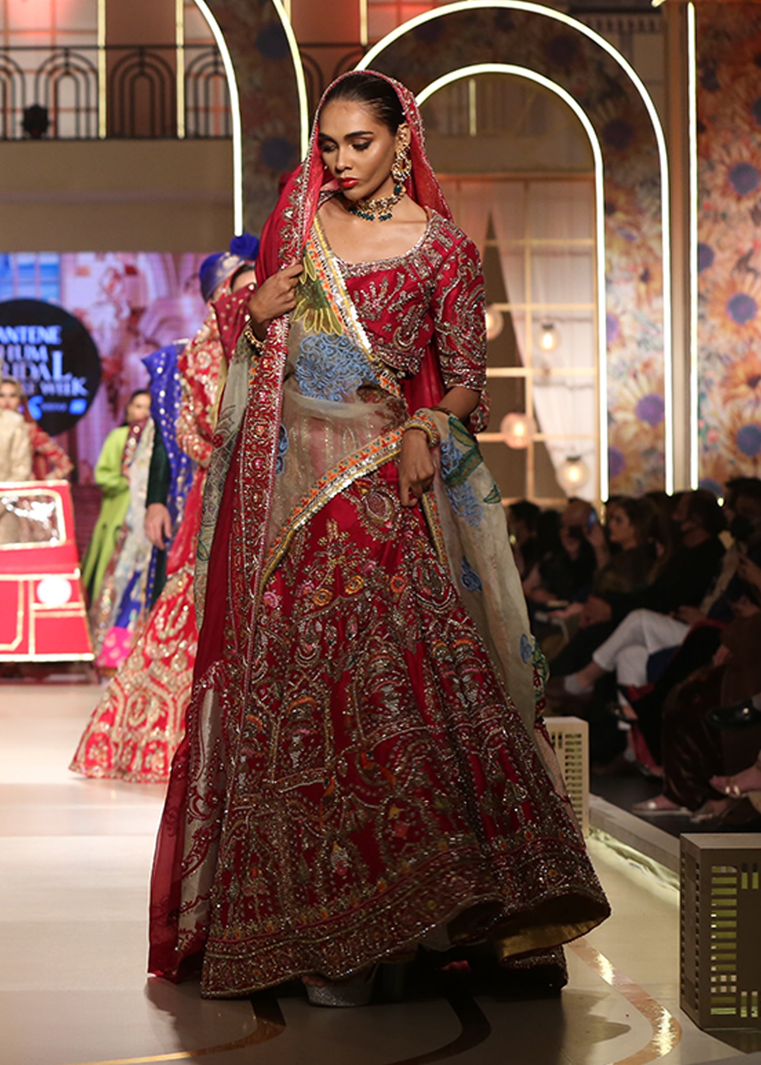 Deep Pink Hand-Embellished Silk Lehenga Choli (3-Piece) - Image 5