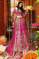 Pakistani Fuchsia Rose Hand-Embellished Silk Lehnga Choli (3-Piece) - Image 10
