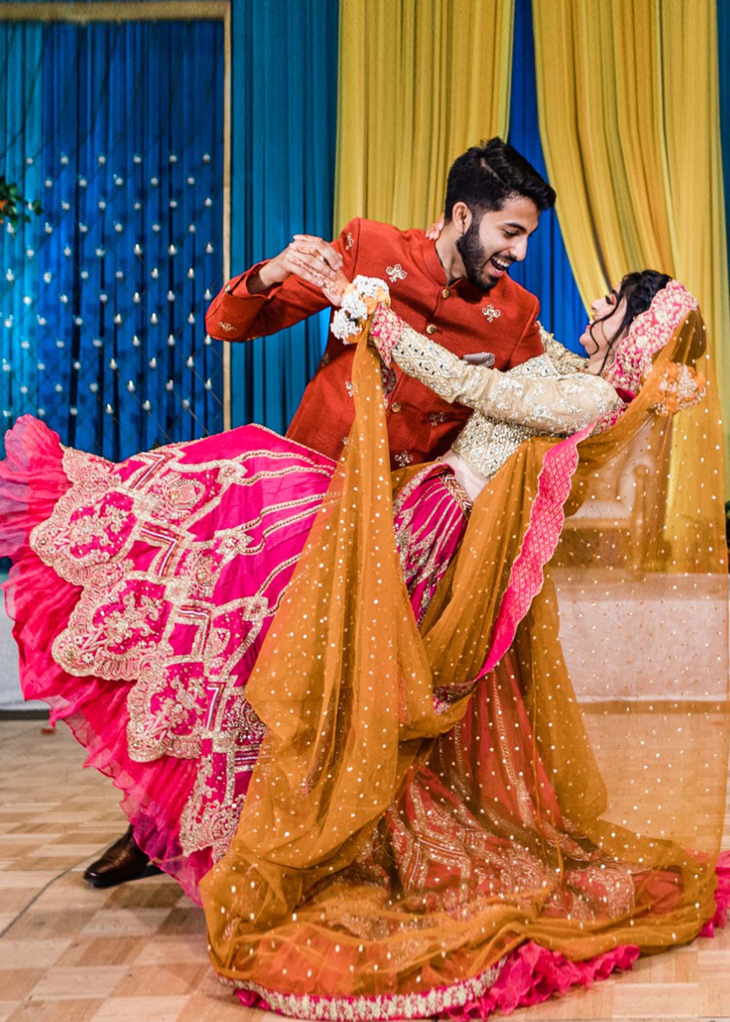 Fuchsia Gold Embellished Silk Bridal Lehenga (3-Piece) - Image 4