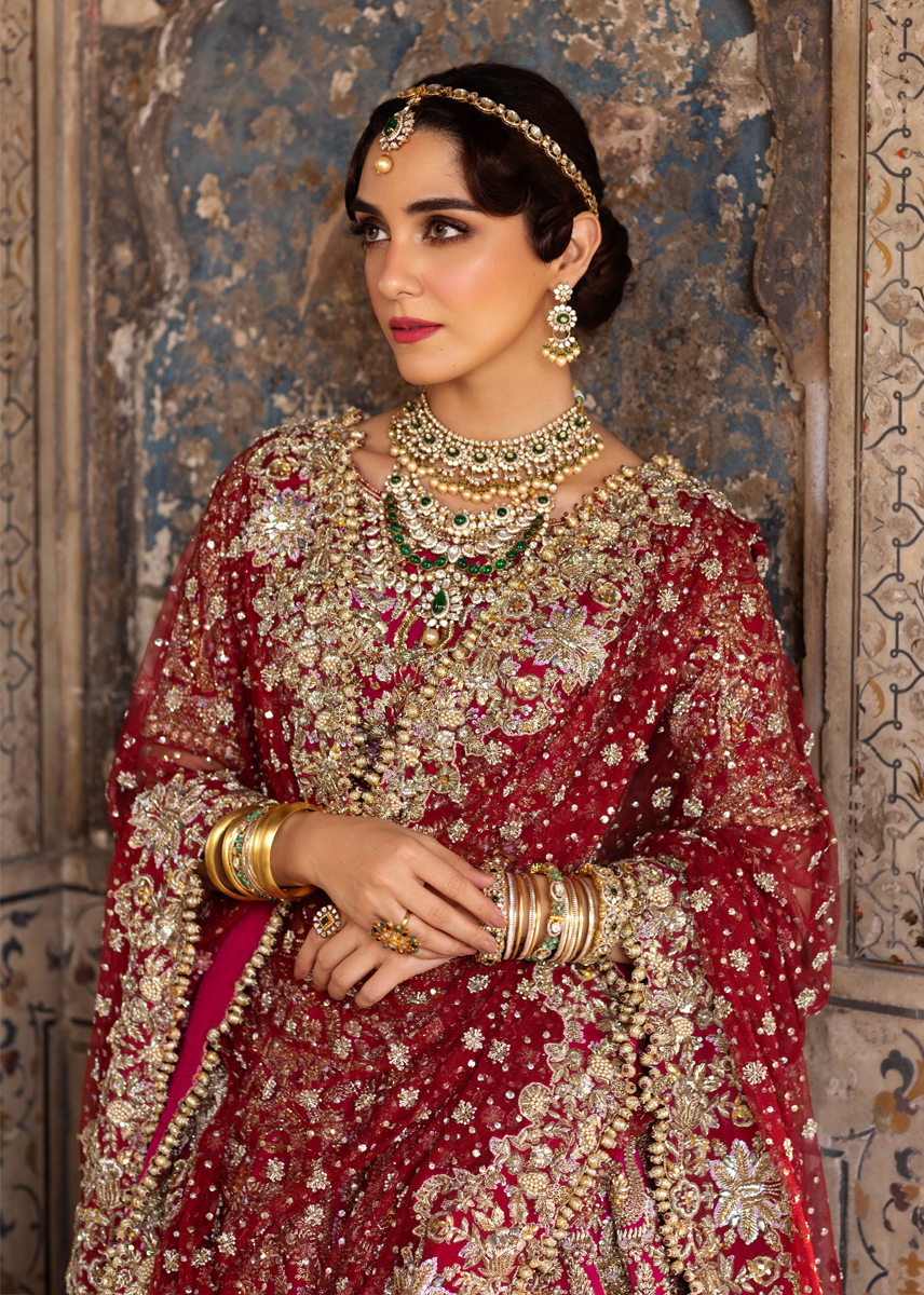 Deep Blush Pink Embroidered Silk Lehenga Choli (3-Piece) - Image 8