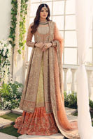 Pakistani Peach Kamdani Mukaish Tissue Lehenga (3-Piece) - Image 2