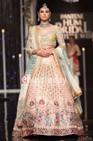 Leaf Green Coral Embroidered Velvet & Shimmery Lehenga (3-Piece) - Image 5