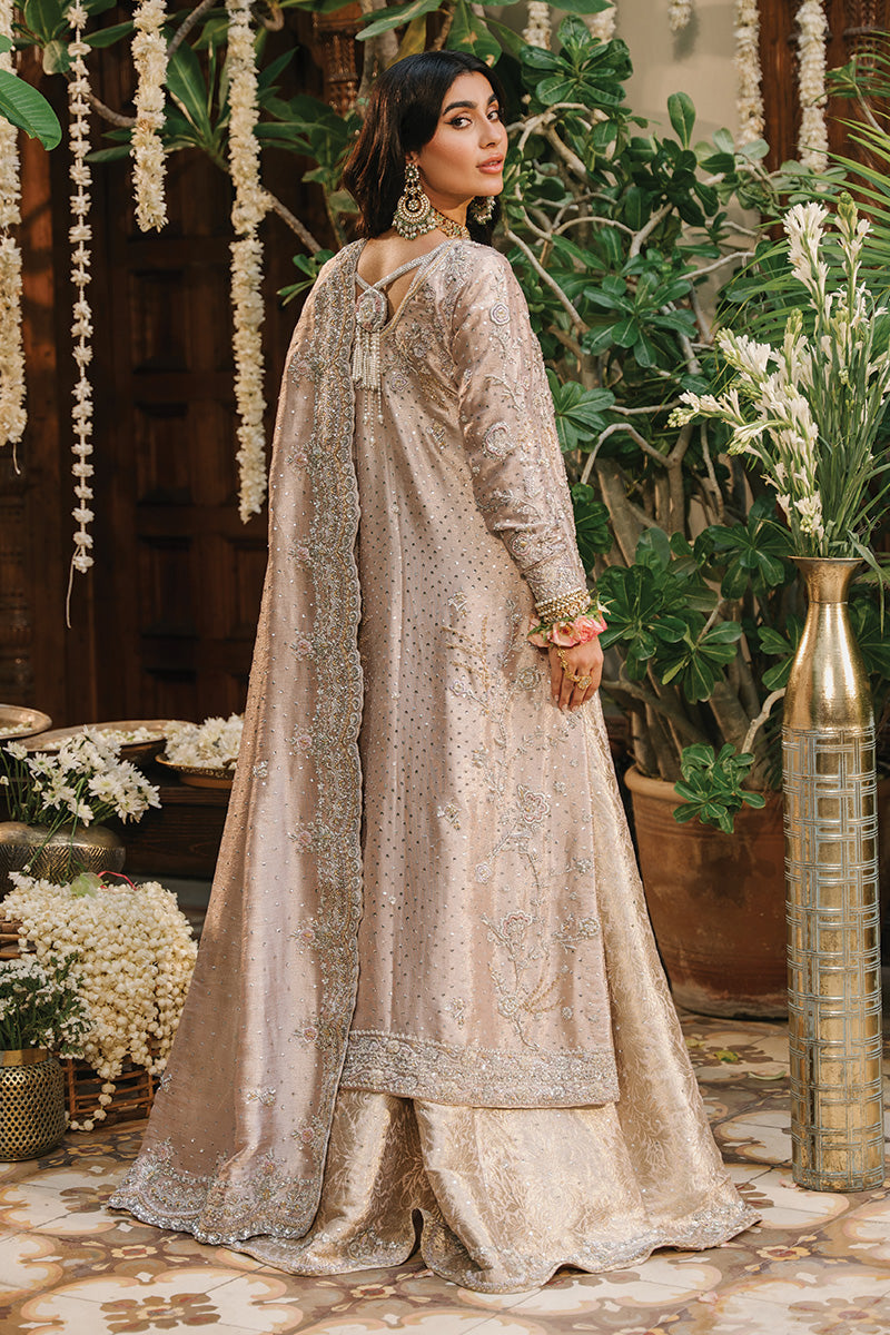 Soft Pink Zari Net & Jamawar Lehenga (3-Piece) - Image 2