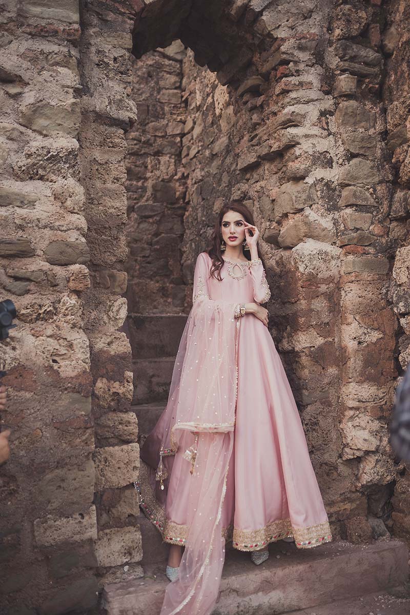 Light Pink Embroidered Raw Silk Maxi (2-Piece) - Image 7