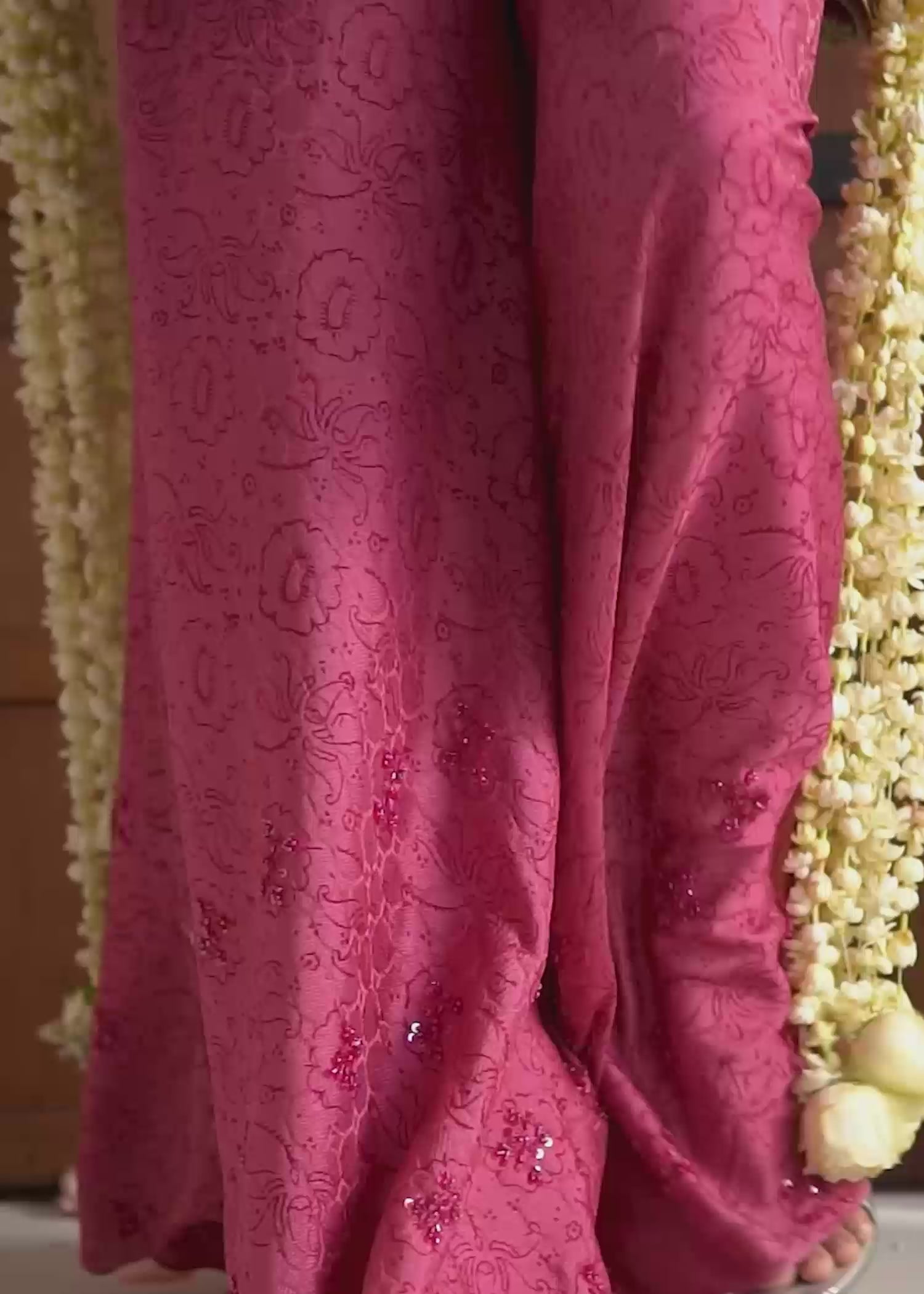 Candy Pink Embroidered French Lama Peplum (3-Piece) - Image 10