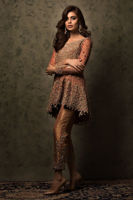 Pink Swarovski Zardozi Net Peplum Dress (2-Piece) - Image 4