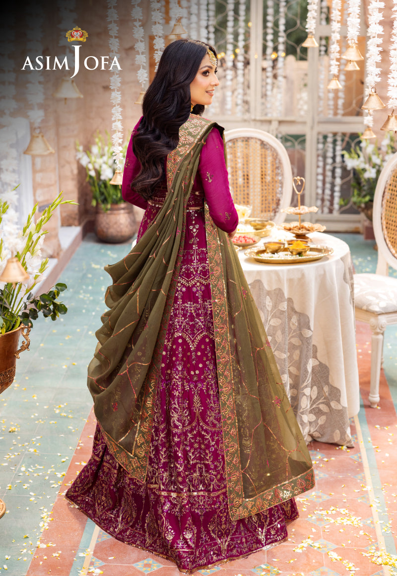 Deep Pink Embroidered Chiffon Pishwas (3-Piece) - Image 2