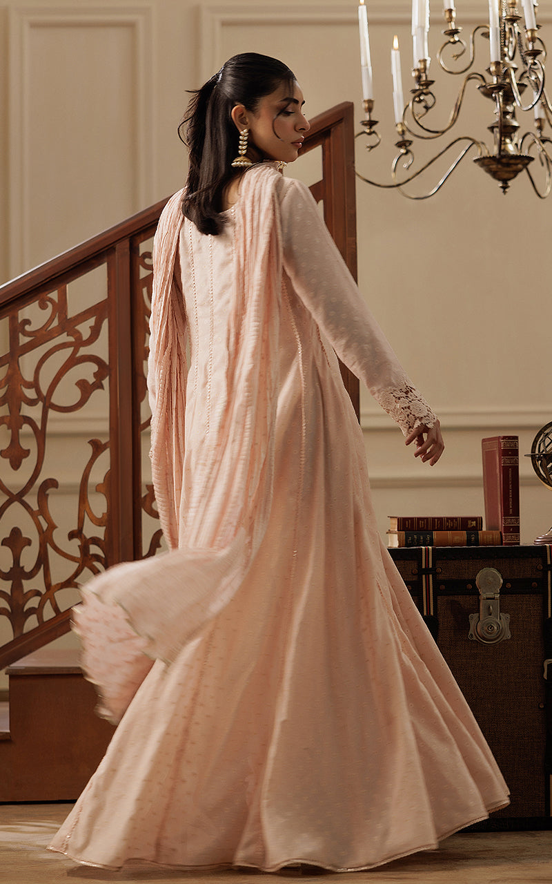 Blush Pink Gota Embellished Pishwas Dress (3-Piece) - Image 6