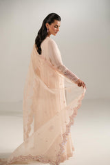 Pakistani Blush Pink Embroidered Chiffon Pishwas Dress (2-Piece) - Image 8