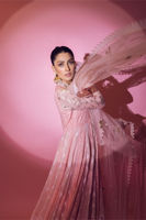 Peach Pink Chikankari Lorex Pishwas (3-Piece) - Image 12