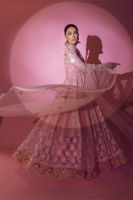 Peach Pink Chikankari Lorex Pishwas (3-Piece) - Image 14