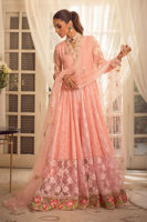 Peach Pink Chikankari Lorex Pishwas (3-Piece) - Image 2