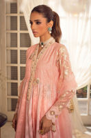 Peach Pink Chikankari Lorex Pishwas (3-Piece) - Image 3
