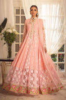 Peach Pink Chikankari Lorex Pishwas (3-Piece) - Image 4