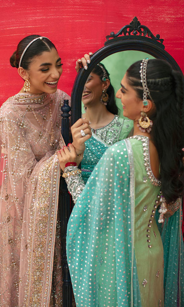 Pakistani Soft Pink Embroidered Cotton Net Pishwas (3-Piece) - Image 8