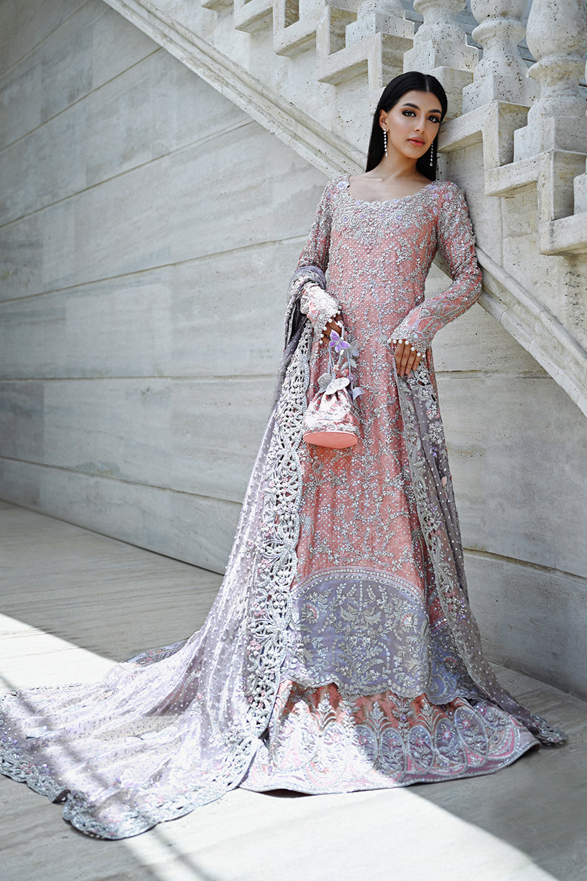 Rose Quartz Zardozi Cotton Net Pishwas (3-Piece) - Image 4