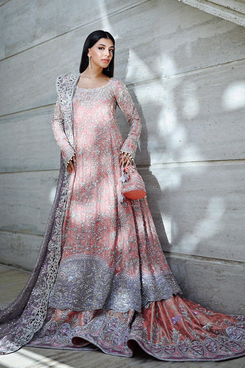 Rose Quartz Zardozi Cotton Net Pishwas (3-Piece) - Image 5