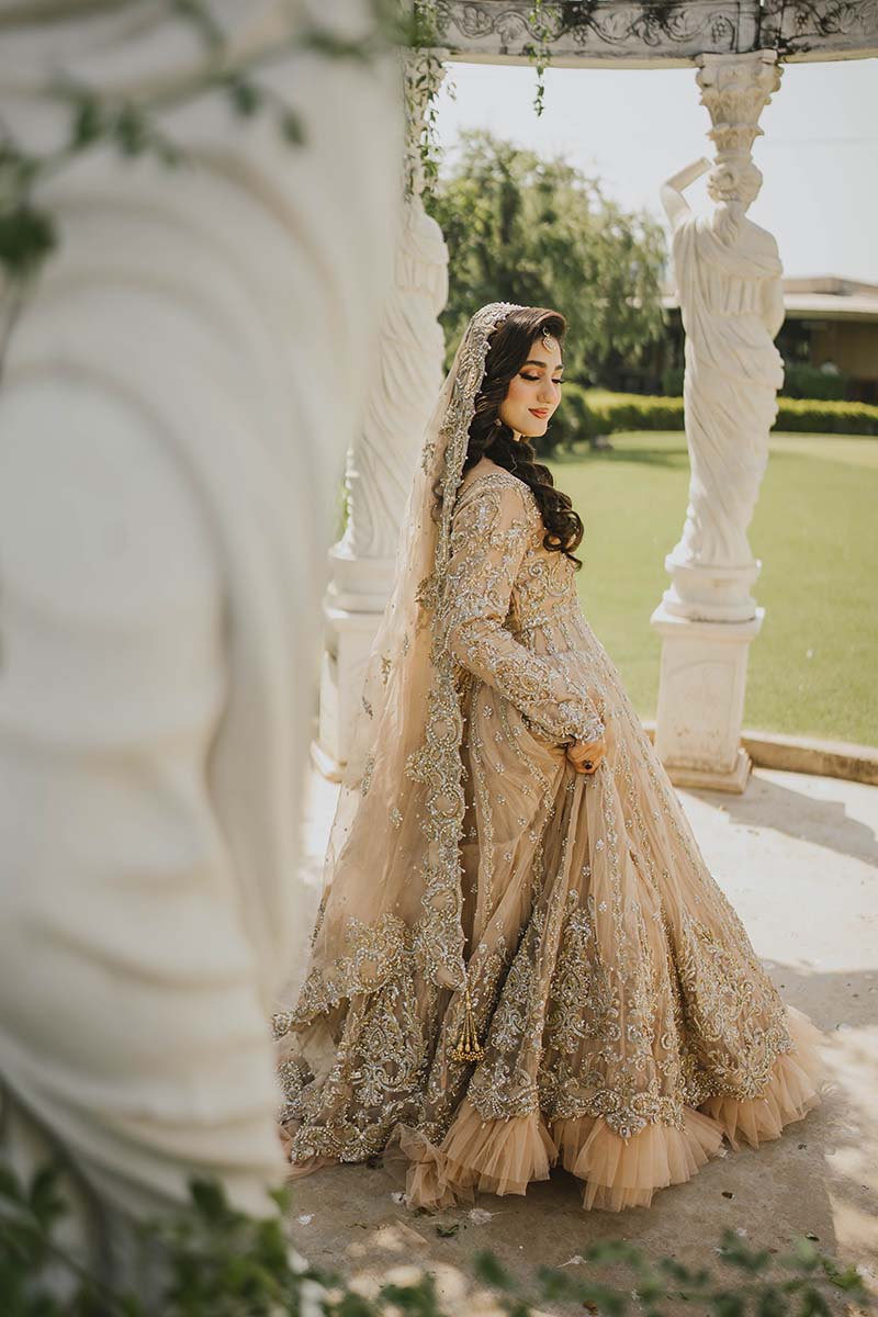 Pakistani Soft Pink Embroidered Net Pishwas Dress (3-Piece) - Image 5