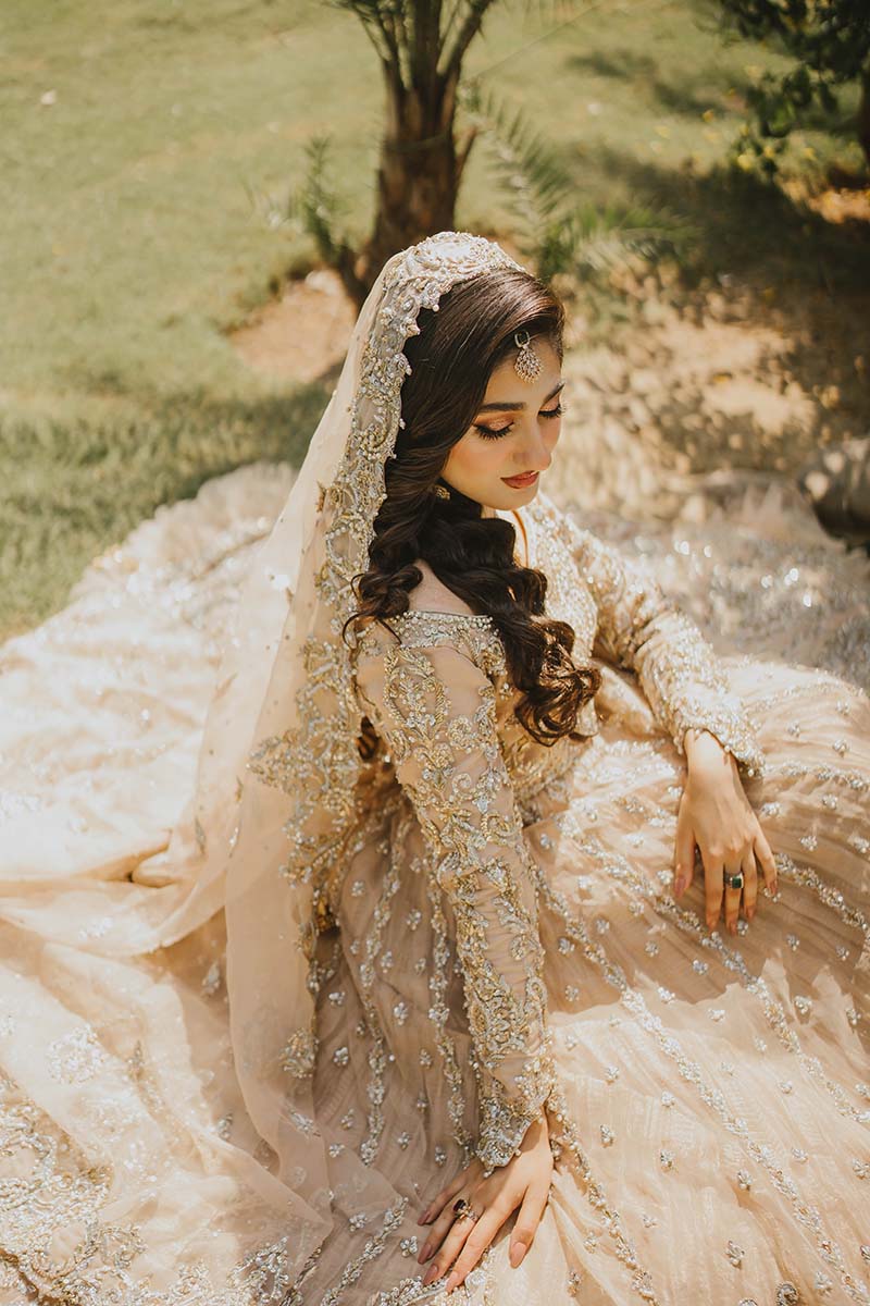 Pakistani Soft Pink Embroidered Net Pishwas Dress (3-Piece) - Image 6