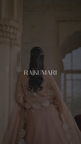 Blush Pink Hand-Embroidered Net Organza Pishwas (2-Piece) - Image 8