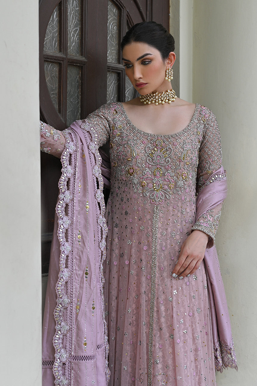 Blush Pink Zardozi Net & Organza Pishwas (3-Piece) - Image 5