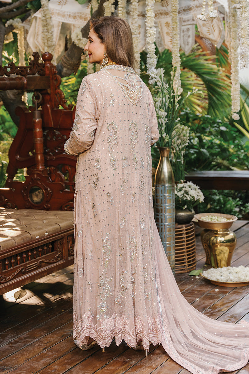 Nude Pink Hand-Embellished Net & Silk Pishwas (3-Piece) - Image 3