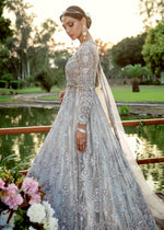 Pakistani Blush Pink Embroidered Net Pishwas Dress (3-Piece) - Image 3