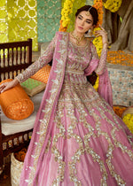 Onion Pink Embroidered Net Pishwas Dress (2-Piece) - Image 2