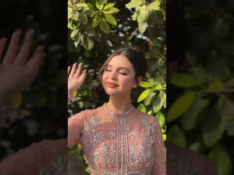 Pakistani Peach Embroidered Net Pishwas Dress (2-Piece) - Image 6