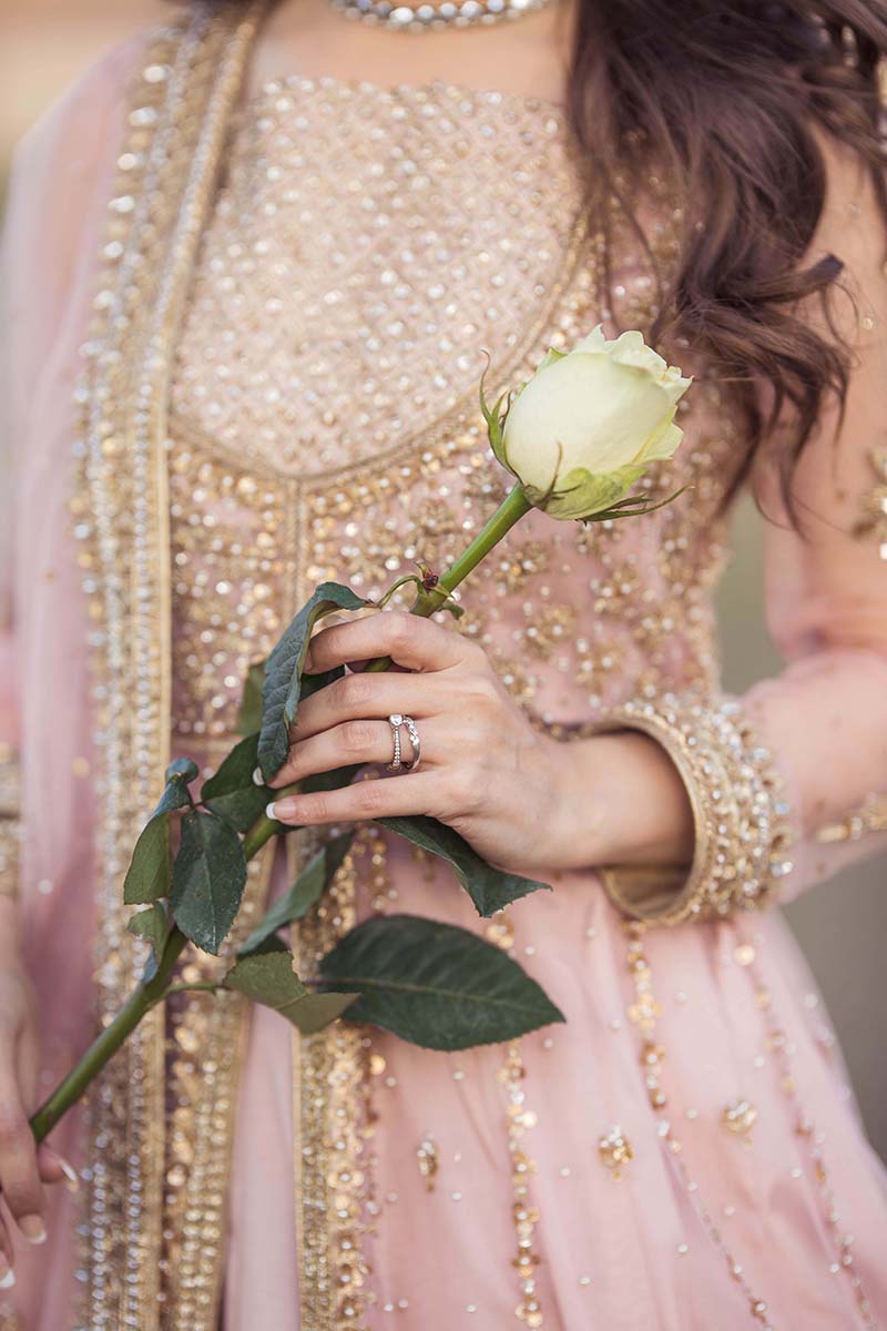 Blush Pink Embellished Net Pishwas Dress (3-Piece) - Image 4